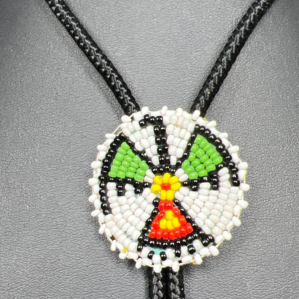 Seed Bead Bird Bolo Tie