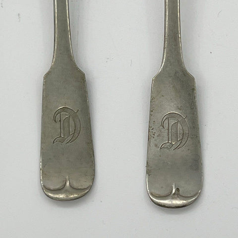 Alaska Silverware Monogram D Flatware Set 25 Piece Fiddle Handle Antique