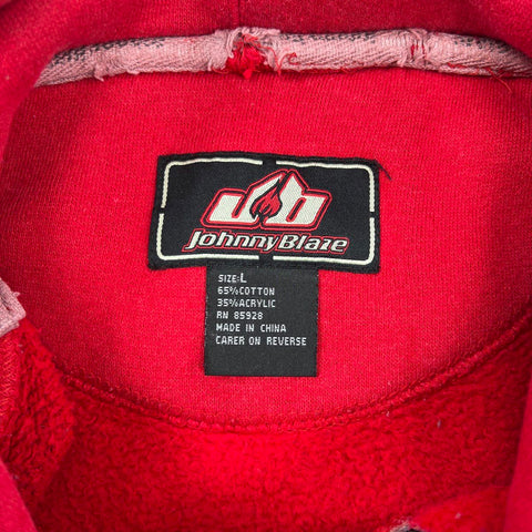 Vintage 90s Johnny Blaze Embroidered Hip Hop Streetwear Pullover Hoodie Sz L