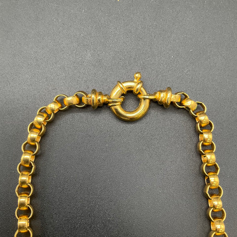 Vintage Joan Rivers Gold Tone Chunky Rolo Link Chain Necklace 15.5"