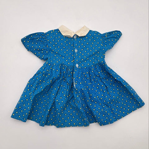 Vintage Style Doll Baby Dress Lot 4 Pieces Blue Pink Lace Mesh Prints