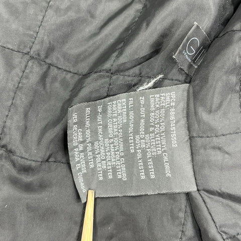 Kenneth Cole Reaction Black Faux Leather Hooded Moto Jacket Men's M