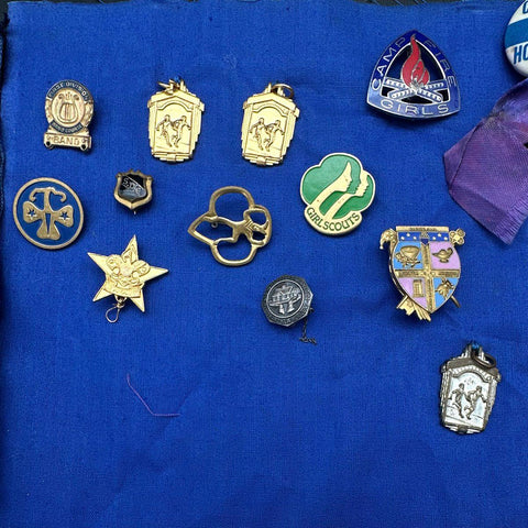 Vintage Pin Lot Boy Scouts Girl Scouts Camp Fire Girls Enamel Lapel Pins