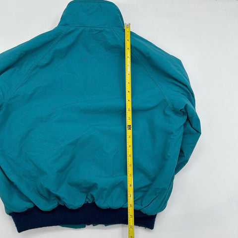 Vintage 90s L.L. Bean Warm-up Jacket Fleece Lined Teal Made USA Kids Sz 14