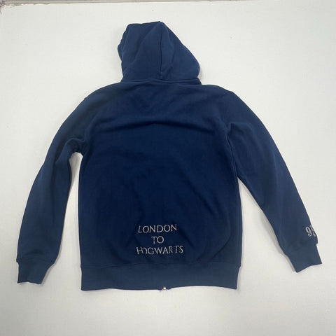 NWT Harry Potter Navy Platform 9 3/4 Zip Up Hoodie Sweatshirt Unisex Size S