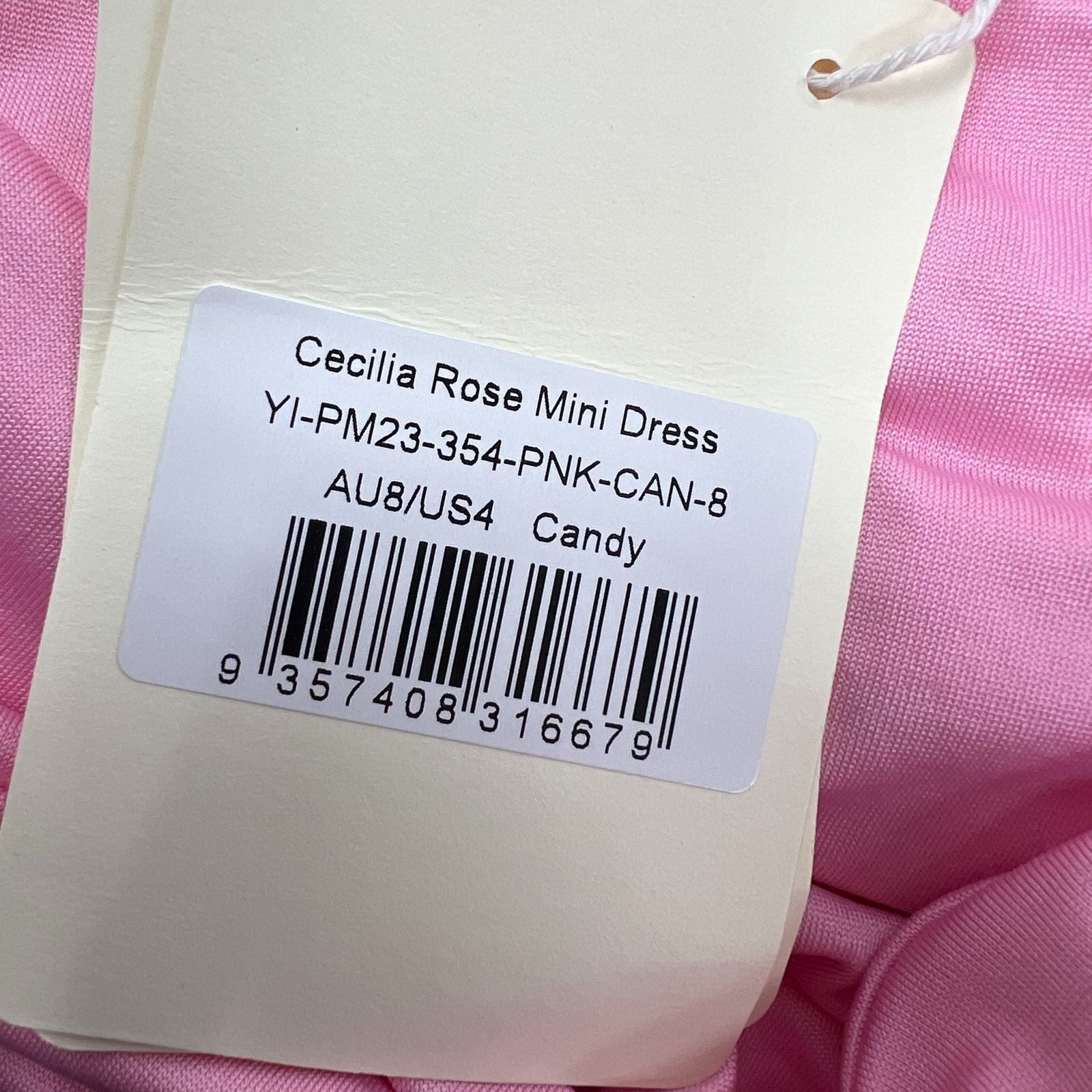 NWT Peppermayo Pink Cecilia Rose Applique Long Sleeve Mini Dress Women's US 4