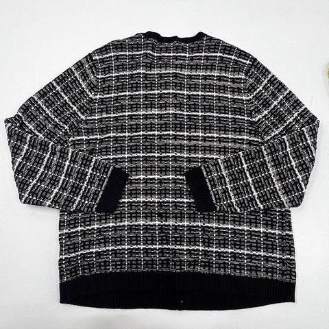 J. Crew Women's Black White Plaid Cotton Cardigan Gold Buttons Sz 2X NWT