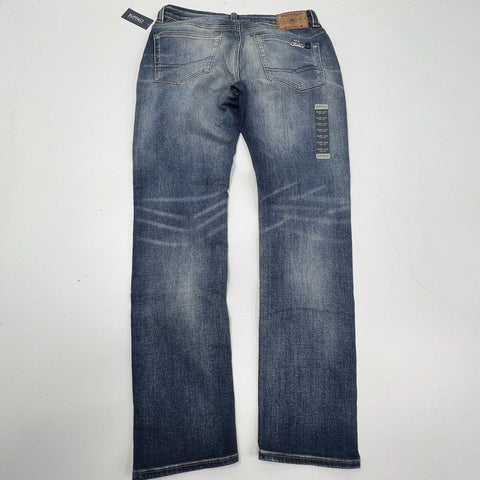 NWT Buffalo David Bitton Men's Slim Ash Stretch Jeans Blue Wash Size 34x34