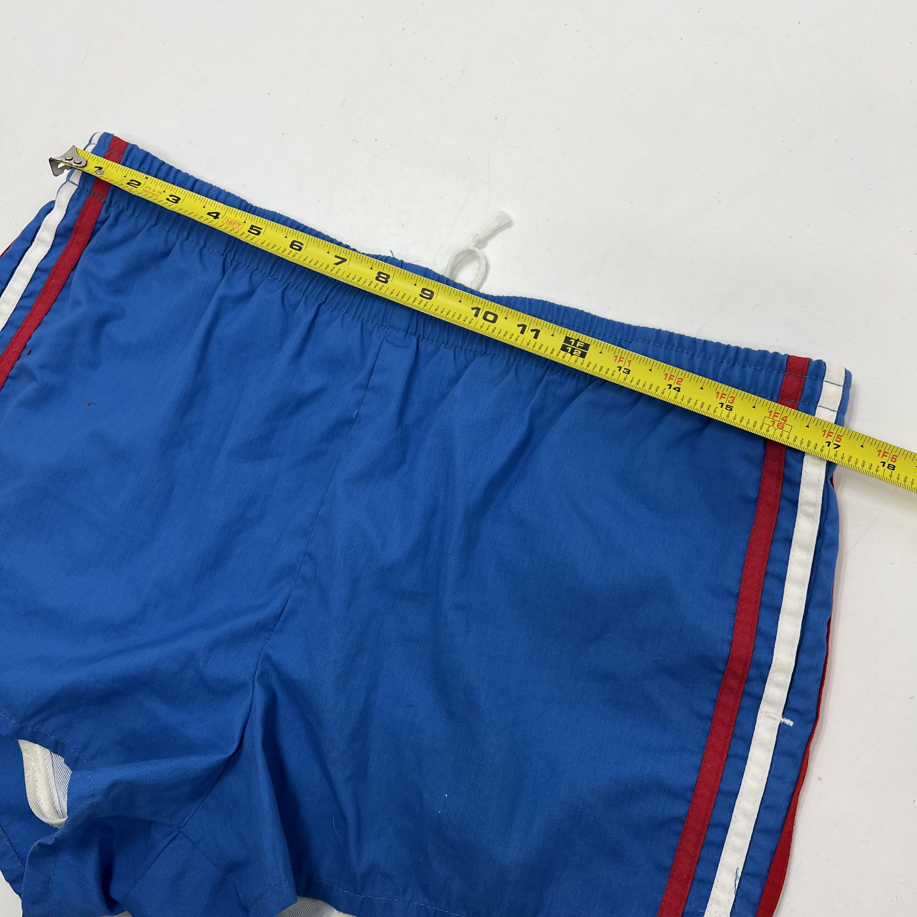 Vintage 80s JC Penney Blue Striped California Swim Trunks Shorts Men's 38