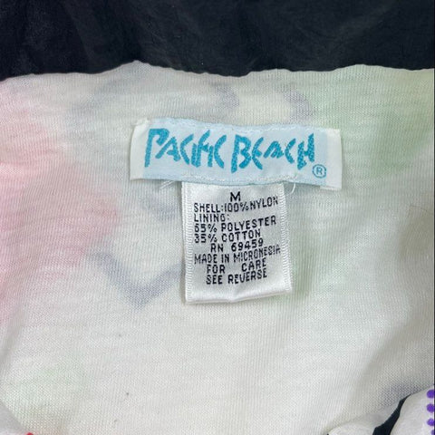 Vintage 80s 90s Pacific Beach Memphis Print Colorblock Windbreaker Jacket Sz M