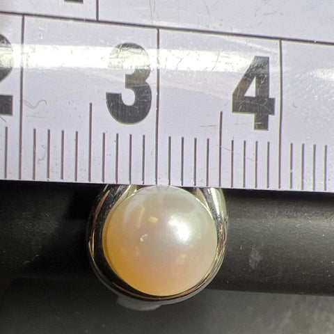925 Sterling Silver Pearl Ring Size 6 5g