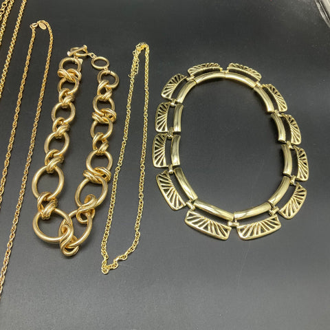 Vintage & Modern Jewelry Lot 11 Necklaces Talbots Cross Teddy Bear Gold Tone