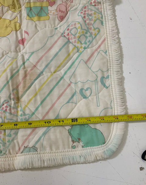 Vintage Care Bears Baby Linens & Flannel Scraps 6 Pieces Baby Hugs Baby Tugs