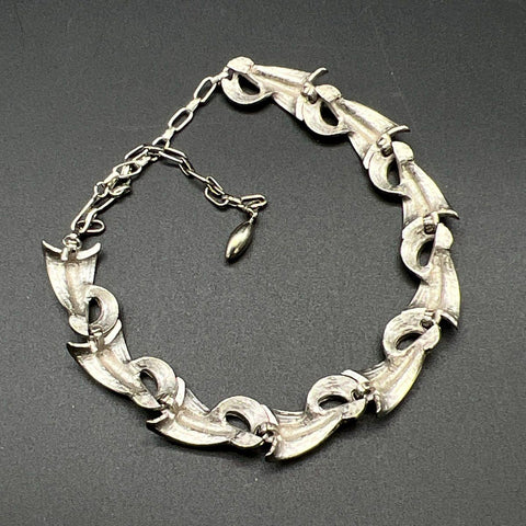 Vintage Silver Tone Jewelry Lot of 6 Rhinestone Charm Bracelets Floral Brooches