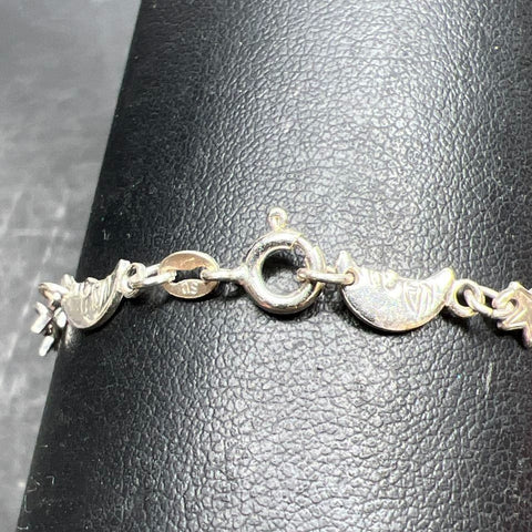 Sterling Silver Stars and Moons Link Bracelet 4.1g