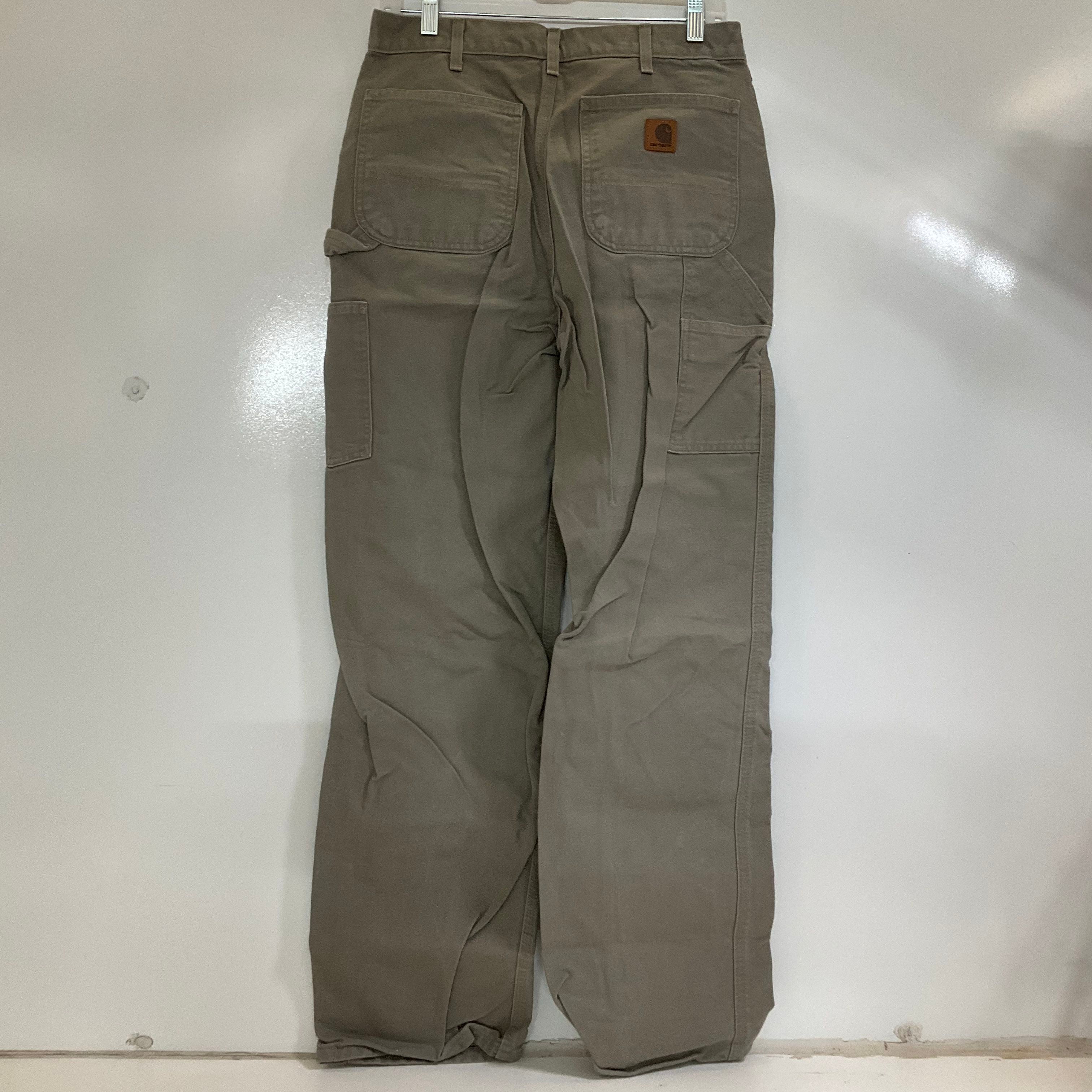 Carhartt B11 Original Dungaree Fit Work Pants Mens Size 32x34 Tan Cotton Canvas