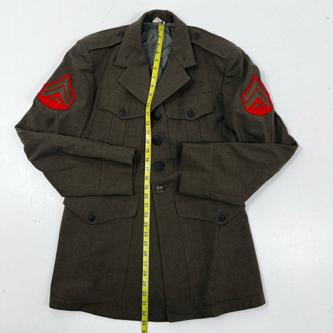 Vintage 1968 USMC Wool Serge Service Alpha Uniform Jacket Marcie Dale Sz 40R