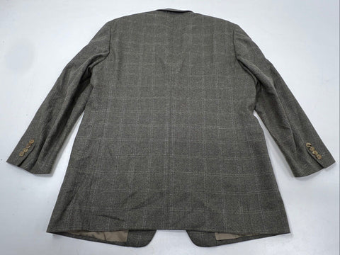 Pal Zileri Men's Gray Windowpane Blazer Made in Italy Sz 48