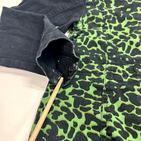 Vintage Coogi Kids Leopard Print Canvas Utility Jacket Green Black Sz 6x