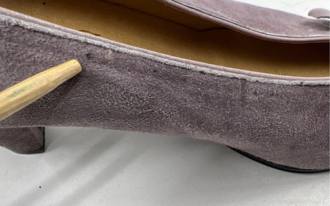 Vintage Saks Fifth Avenue Fantastic Mauve Suede Bow Pumps Italy Women's Size
