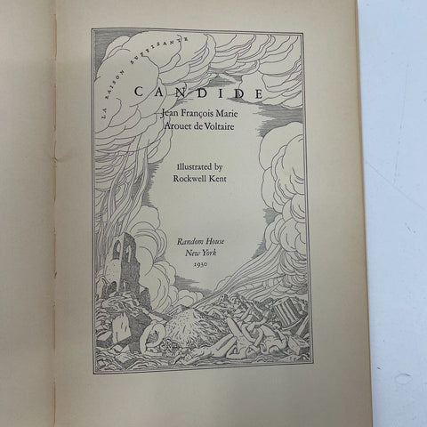 Vintage Candide by Voltaire Hardcover Book Illustrated Red Cloth Gilt Title