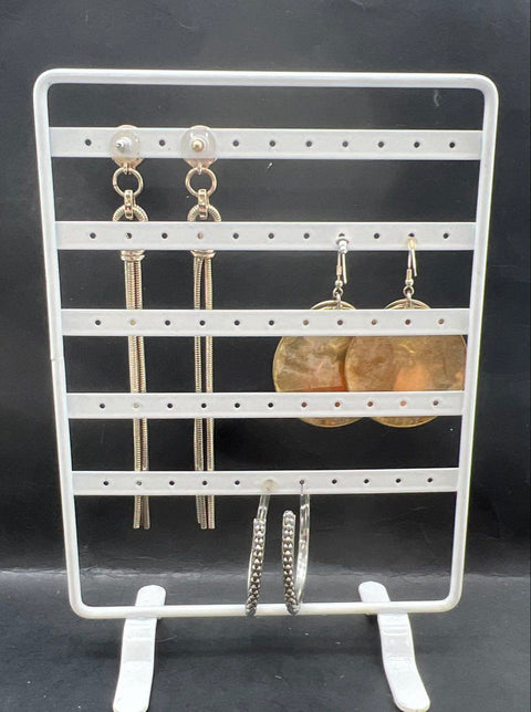 SJ Designs Rhinestone Tassel Faux Pearl Snowman Statement Hoop Earring Lot of 7