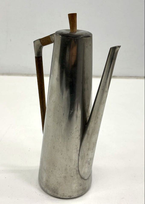 Royal Holland Pewter Daalderop Coffee Pot Teak Handle Mid-Century Modern MCM