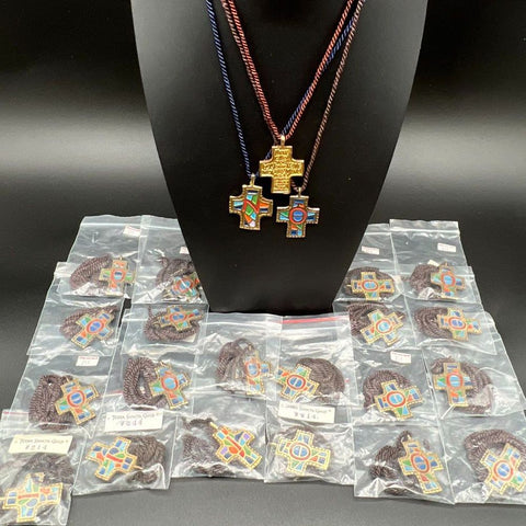 Vintage 1971 Terra Sancta Guild Enameled Cross Necklace Jewelry Lot of 23