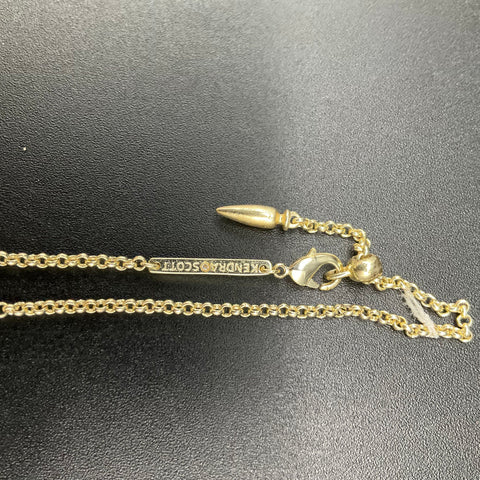 Kendra Scott Gold Tone Spike Necklace and Filigree Slider Bracelet Jewelry Lot 2