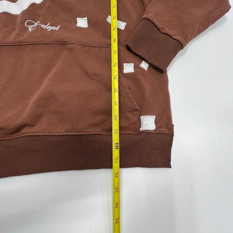 Aelfic Eden Brown Skeleton Heart Graphic Embroidered Pullover Hoodie Size S