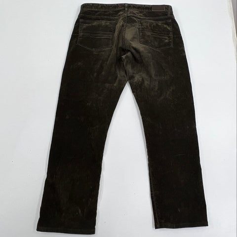 Robert Graham Men's Brown Velvet Corduroy Straight Leg Jeans Pants Size 35x30