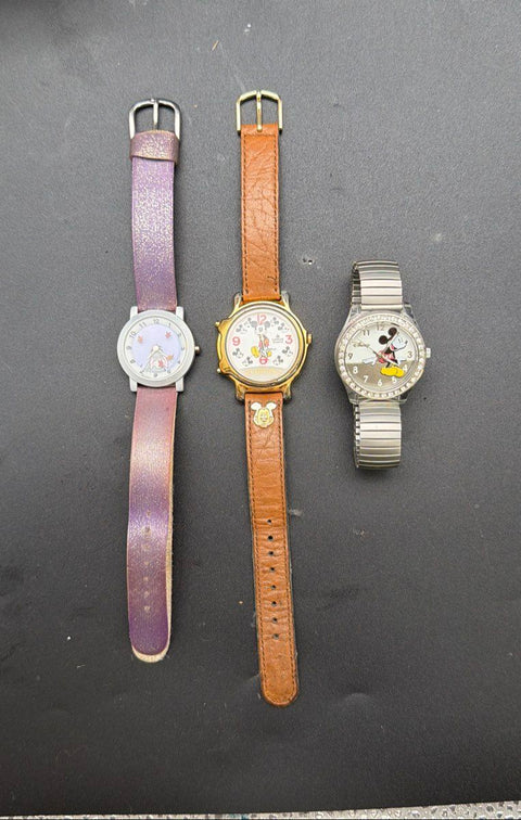 Vintage Disney Watch Lot 4 Lorus Mickey Minnie Mouse Eeyore Accutime