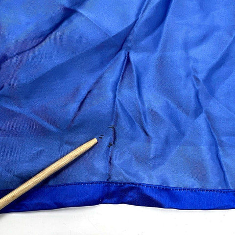 Vintage 90s Golden Dragon Hand Embroidered 100% Silk Robe Blue Sz M