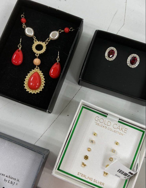 Lot of 8 NIB Jewelry Sets Gold Cake Piper K Sterling Silver Bentelli Earrings