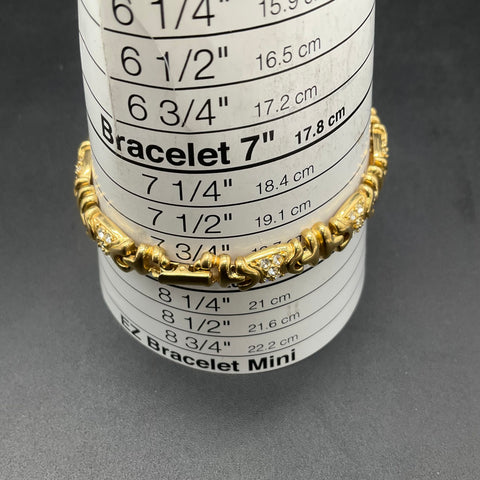 Joan Rivers Gold Tone Bracelet Clear Faceted Accent Stone 7.75"