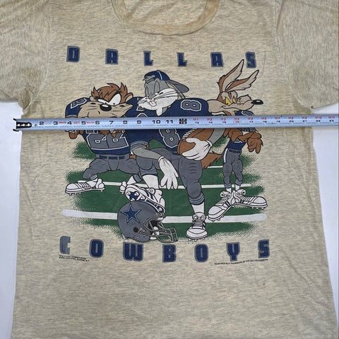 Vintage 1993 Looney Tunes Dallas Cowboys T-Shirt Single Stitch Changes Sz L