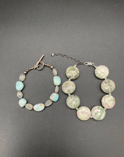 Vintage Sterling Silver 925 Natural Stone Geode Dendritic Jewelry Lot 6pc