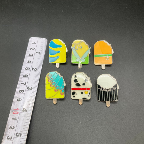 Disney Enamel Trading Pin Lot 6 Pieces Ice Cream Popsicle Series Characters