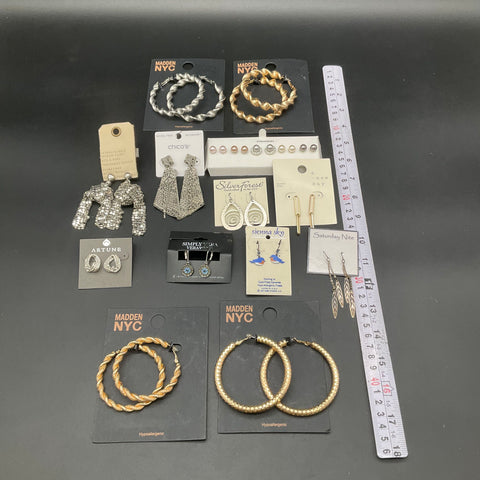 Costume Jewelry Lot 13 Pairs Anthropologie Chico's Vera Wang Madden NYC Pearls