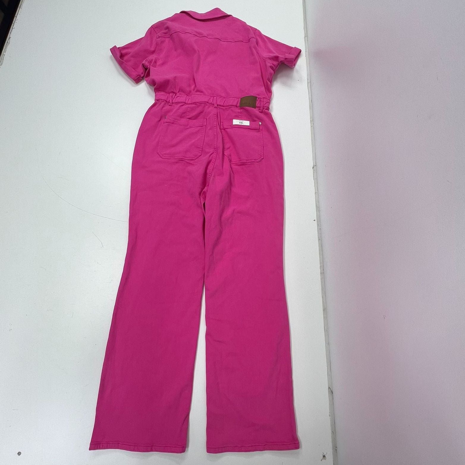Judy Blue Garment Dyed Utility Flare Jumpsuit Hot Pink Women's Size 2XL NWT