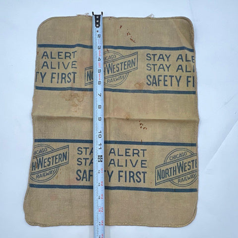 Vintage Chicago North Western Railway Safety Towel Railroad Collectible Cloth