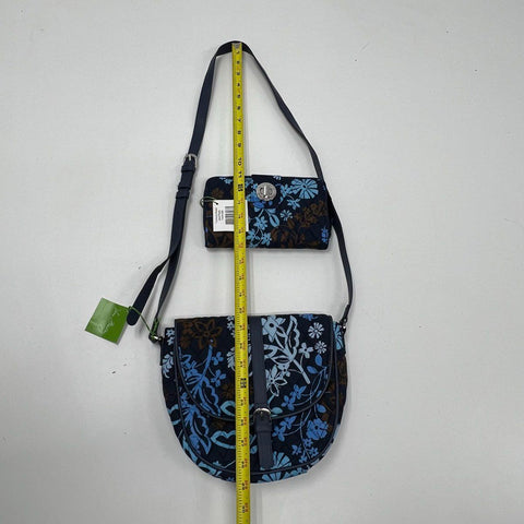 NWT Vera Bradley Java Floral Slim Saddle Bag Crossbody & Turnlock Wallet Set