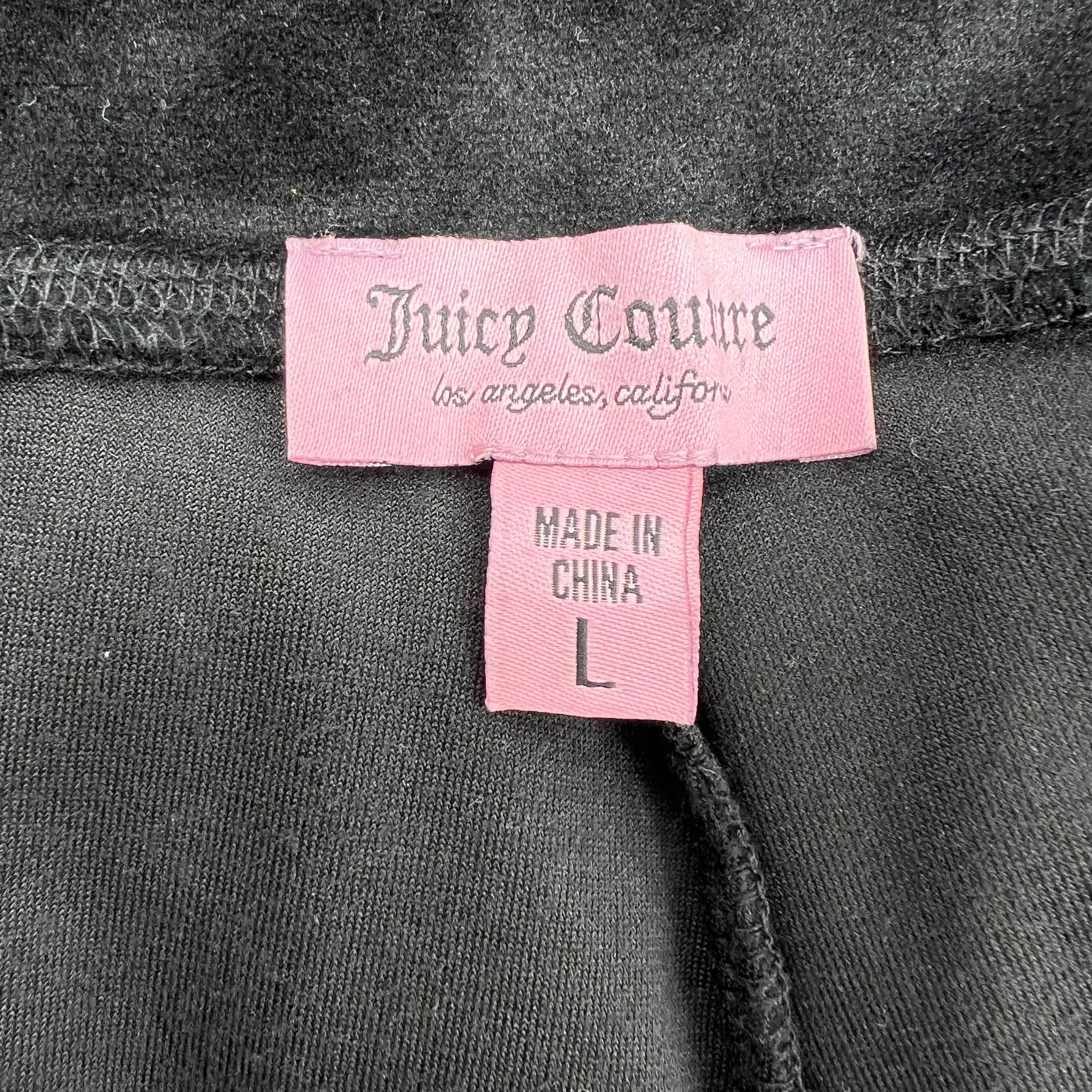 Juicy Couture Velour Flare Leg Rhinestone Logo Pants Women's Size L