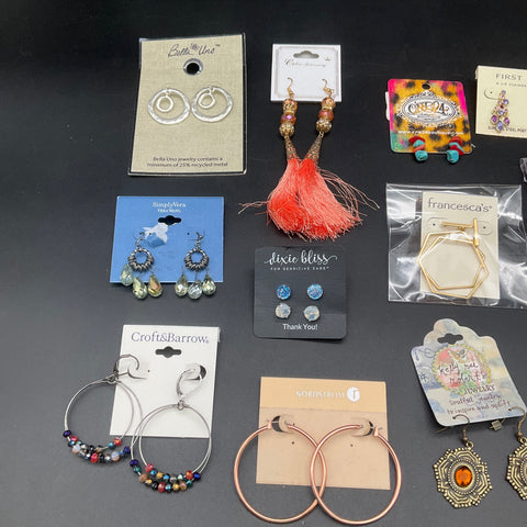 Fashion Earring Lot 20 Pairs Nordstrom Vera Wang Francesca's Liz Claiborne Hoop