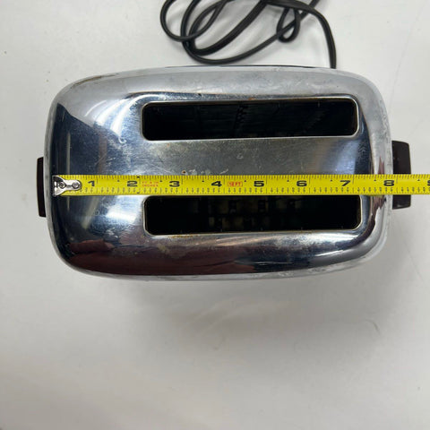 General Electric 139T81 Vintage 1950s Chrome Bakelite 2-Slice Toaster