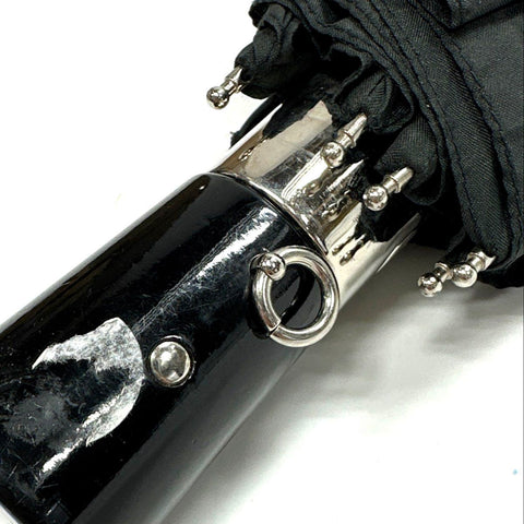Coach Black Gray White Signature Print Compact Collapsible Travel Umbrella