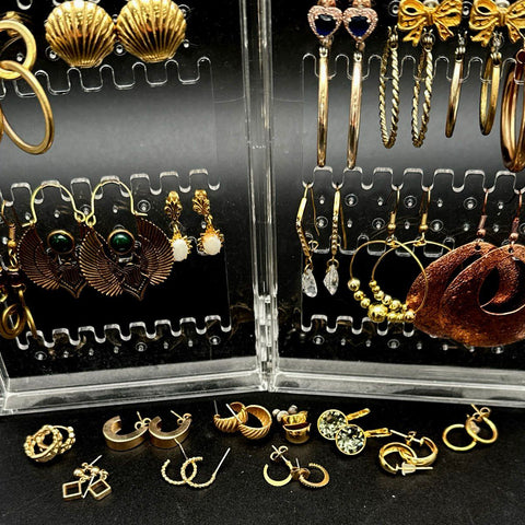 Vintage to Modern Costume Fashion Earrings Jewelry Lot 35+ Pairs Mixed Styles