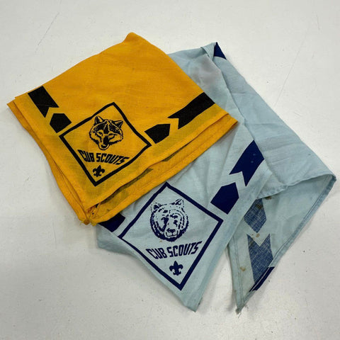 Boy Scouts of America Cub Scout Uniform Lot Patched Shirt Hat Belt Neckerchiefs