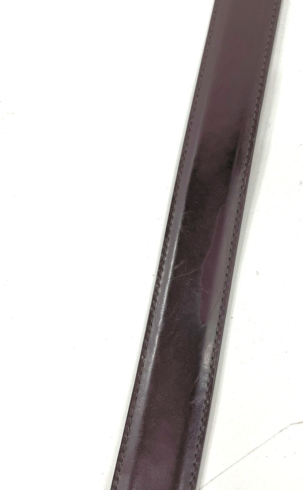 VTG Women's Coach Burgundy Maroon Wine Cowhide 3921 Brass Buckle Belt - Size 38