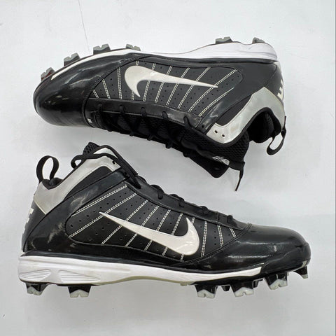 Nike Diamond Elite MCS Black White Baseball Cleats Size 15